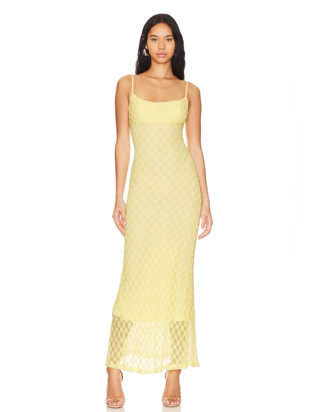 Bardot Adoni Mesh Maxi Dress — Canary Yellow – Size 6